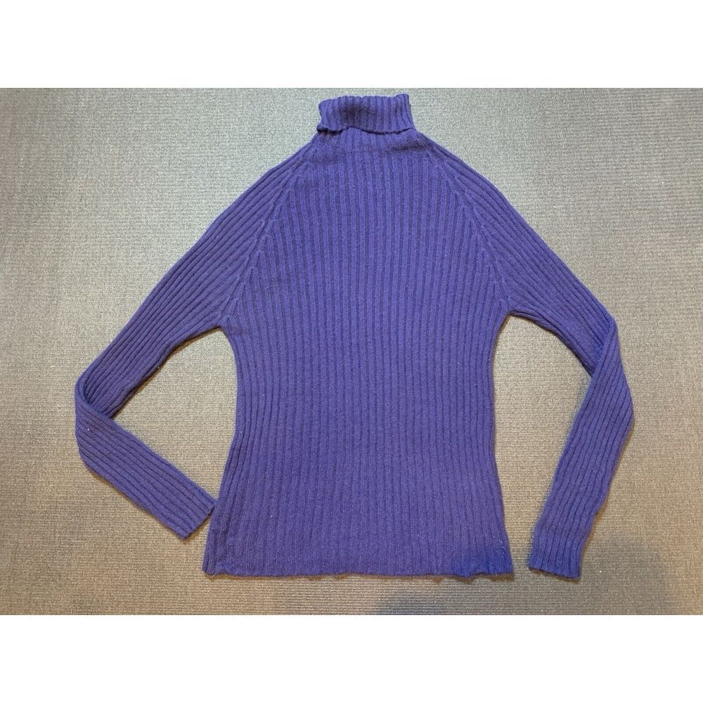 Banana Republic Women's Size‎ Medium Cashmere Turtleneck Sweater Bluish Purple